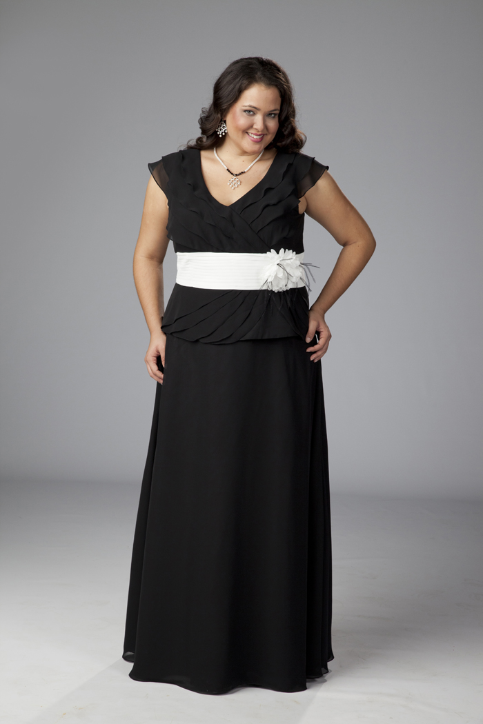 black and white plus size party dresses